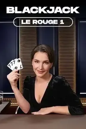 Live blackjacktafel Blackjack Le Rouge met karmijnrood tafelkleed