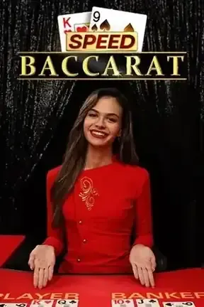 Tafel van Speed Baccarat met een croupier live aan zet