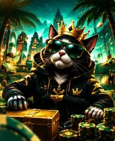 De mascotte van Kotobet waakt over een kist vol fiches